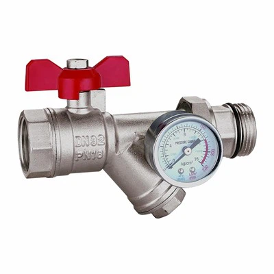 Válvula de esfera de filtro de união de latão